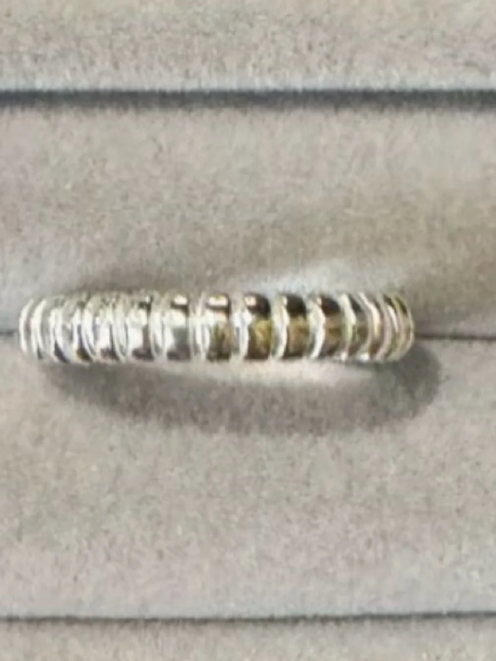 Textured Silver Ribbed Ring - Women's Jewelry size 6